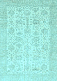 Abstract Light Blue Modern Rug, abs3821lblu