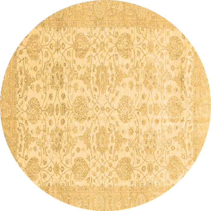 Round Abstract Brown Modern Rug, abs3821brn