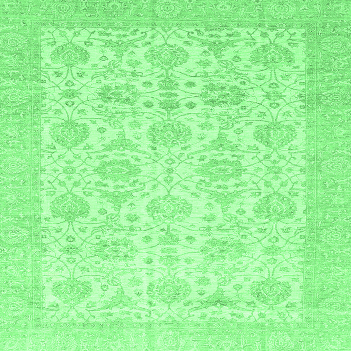 Square Abstract Emerald Green Modern Rug, abs3821emgrn