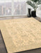 Abstract Brown Gold Modern Rug in Family Room, abs3821