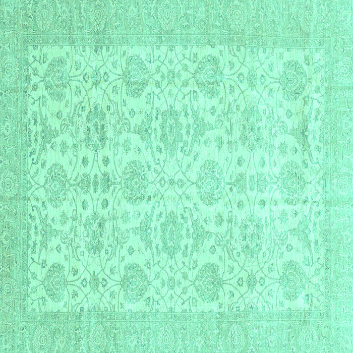 Square Abstract Turquoise Modern Rug, abs3821turq