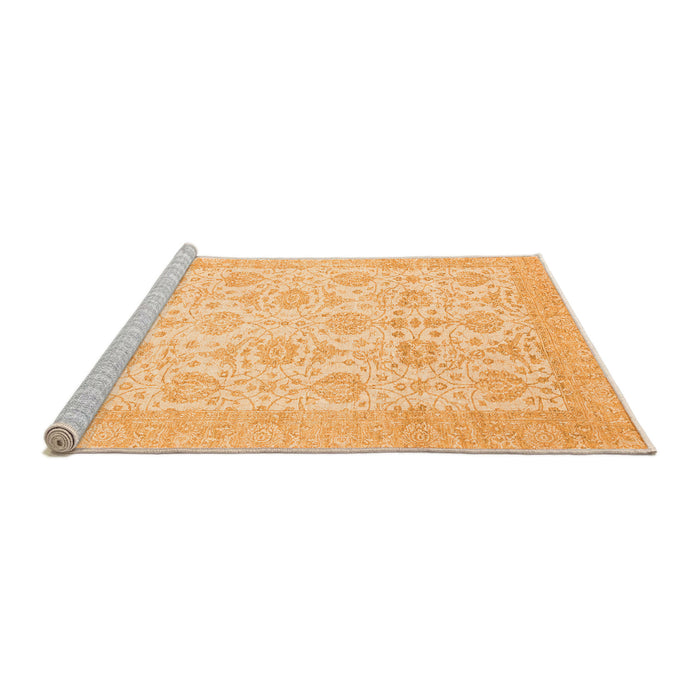 Sideview of Machine Washable Abstract Orange Modern Area Rugs, wshabs3821org