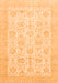 Machine Washable Abstract Orange Modern Area Rugs, wshabs3821org