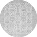 Round Abstract Gray Modern Rug, abs3821gry