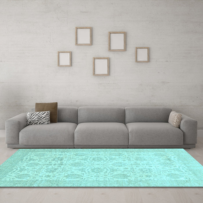 Machine Washable Abstract Light Blue Modern Rug in a Living Room, wshabs3821lblu