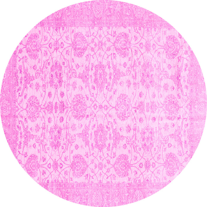 Round Abstract Pink Modern Rug, abs3821pnk