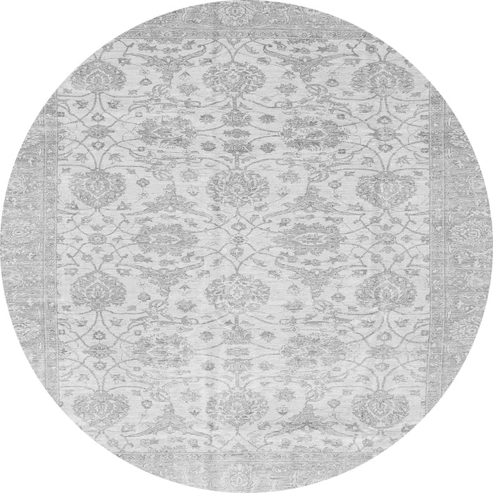 Round Machine Washable Abstract Gray Modern Rug, wshabs3821gry
