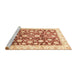 Sideview of Machine Washable Abstract Brown Gold Rug, wshabs3822