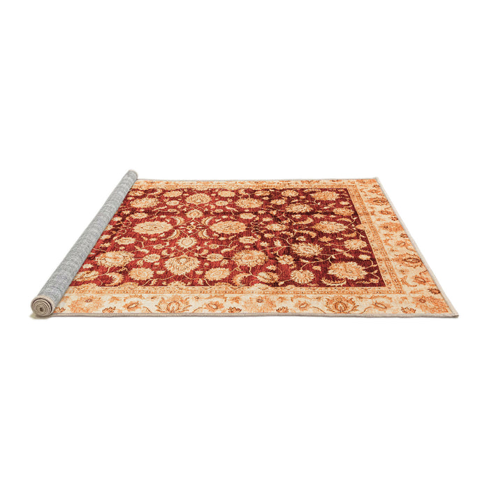 Sideview of Machine Washable Oriental Orange Traditional Area Rugs, wshabs3822org