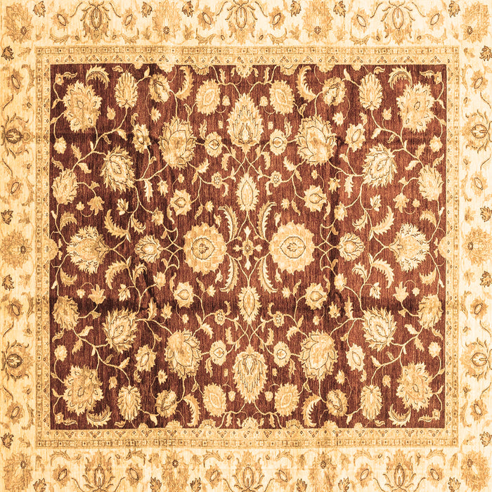Square Machine Washable Oriental Brown Traditional Rug, wshabs3822brn