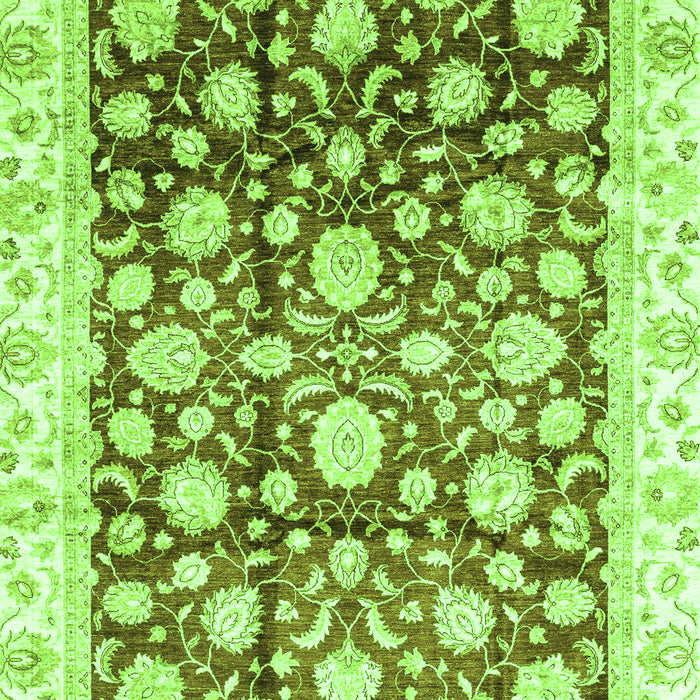 Machine Washable Oriental Green Traditional Area Rugs, wshabs3822grn
