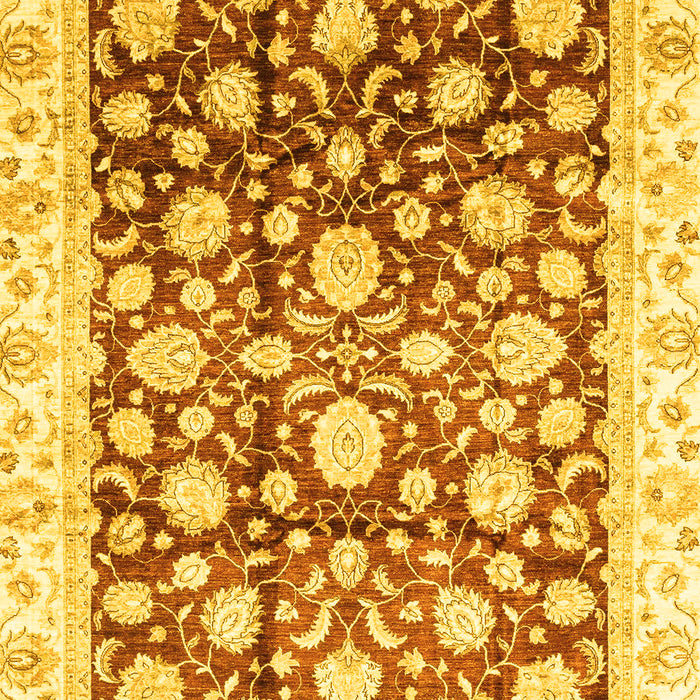 Machine Washable Oriental Yellow Traditional Rug, wshabs3822yw