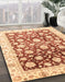 Abstract Brown Gold Oriental Rug in Family Room, abs3822