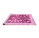 Sideview of Machine Washable Oriental Pink Traditional Rug, wshabs3822pnk