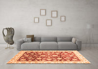 Machine Washable Oriental Orange Traditional Rug, wshabs3822org