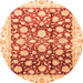 Round Oriental Orange Traditional Rug, abs3822org