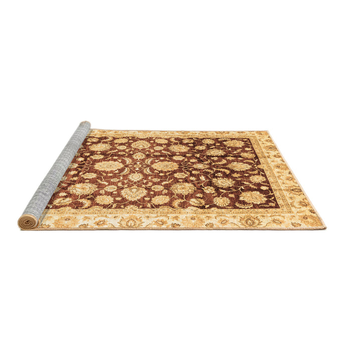 Sideview of Machine Washable Oriental Brown Traditional Rug, wshabs3822brn