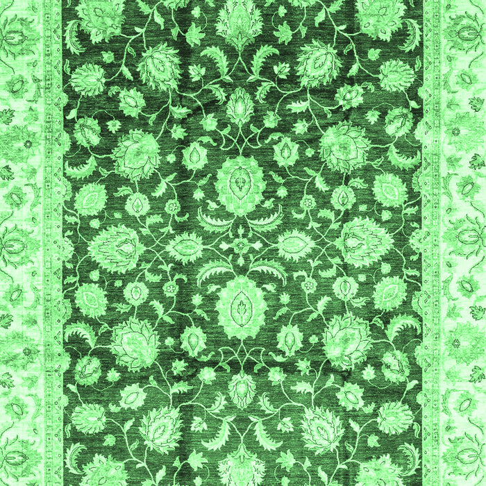Machine Washable Oriental Emerald Green Traditional Area Rugs, wshabs3822emgrn