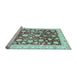 Sideview of Machine Washable Oriental Light Blue Traditional Rug, wshabs3822lblu