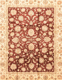 Machine Washable Abstract Brown Gold Rug, wshabs3822