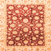 Square Oriental Orange Traditional Rug, abs3822org