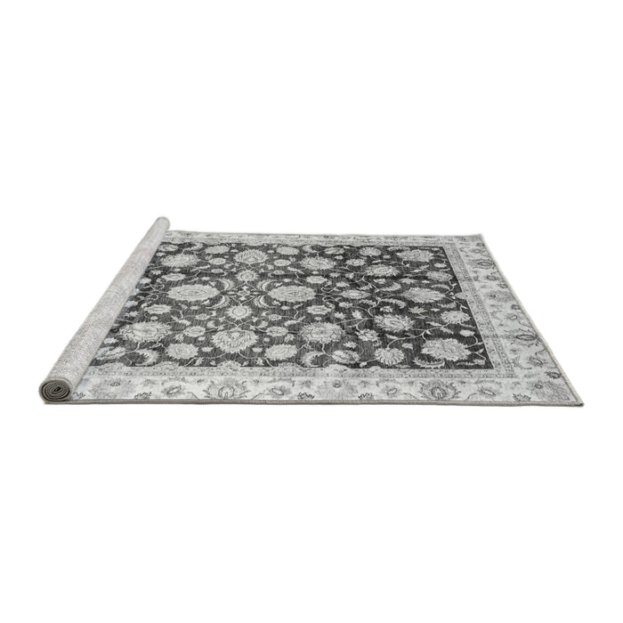 Sideview of Machine Washable Oriental Gray Traditional Rug, wshabs3822gry