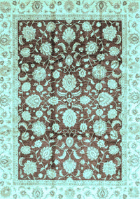 Oriental Light Blue Traditional Rug, abs3822lblu