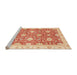 Sideview of Machine Washable Abstract Orange Red Rug, wshabs3823