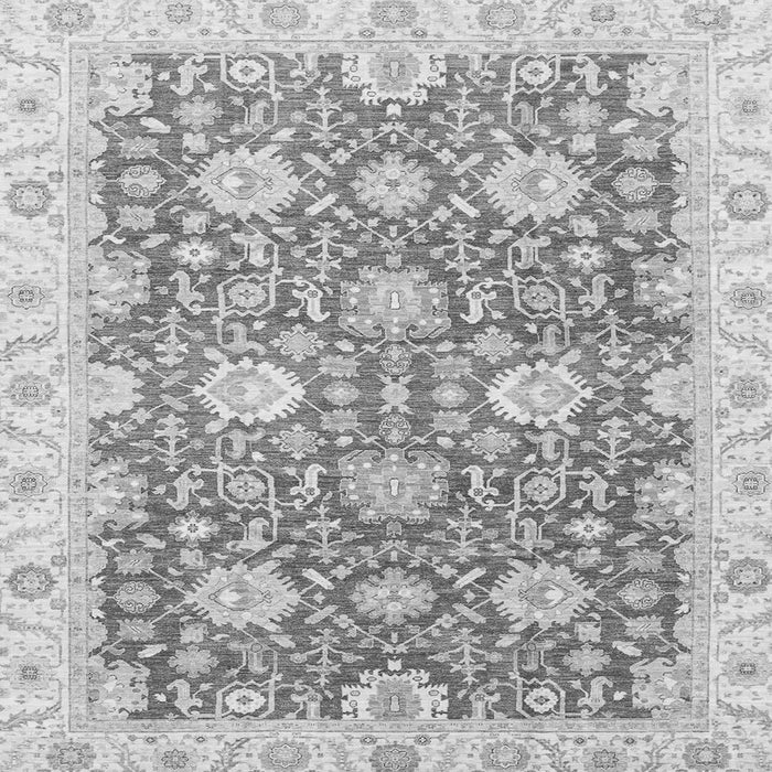 Square Oriental Gray Traditional Rug, abs3823gry