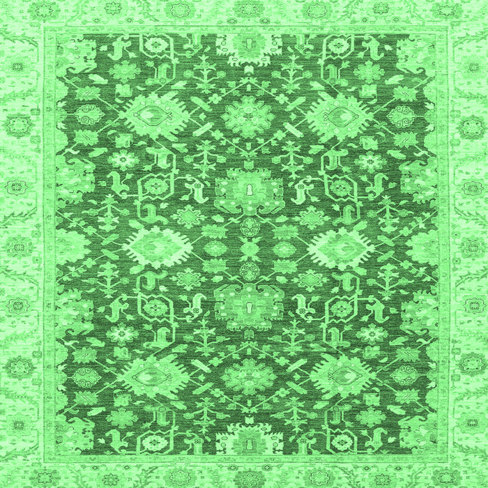 Square Oriental Emerald Green Traditional Rug, abs3823emgrn