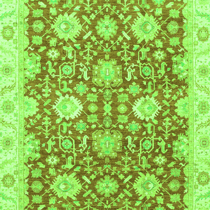 Machine Washable Oriental Green Traditional Area Rugs, wshabs3823grn