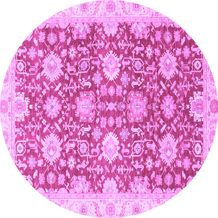 Round Machine Washable Oriental Purple Traditional Area Rugs, wshabs3823pur