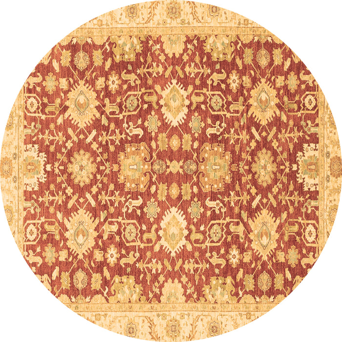 Round Machine Washable Oriental Brown Traditional Rug, wshabs3823brn