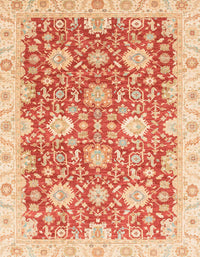 Machine Washable Abstract Orange Red Rug, wshabs3823