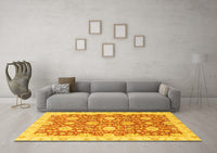 Machine Washable Oriental Yellow Traditional Rug, wshabs3823yw