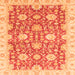 Square Oriental Orange Traditional Rug, abs3823org