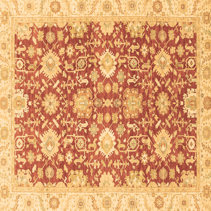 Square Oriental Brown Traditional Rug, abs3823brn