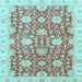 Square Oriental Light Blue Traditional Rug, abs3823lblu