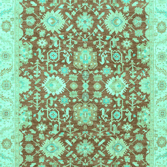 Machine Washable Oriental Turquoise Traditional Area Rugs, wshabs3823turq