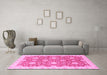 Machine Washable Oriental Pink Traditional Rug in a Living Room, wshabs3823pnk