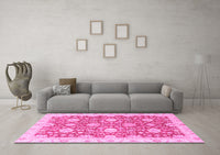 Machine Washable Oriental Pink Traditional Rug, wshabs3823pnk