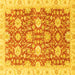 Square Oriental Yellow Traditional Rug, abs3823yw