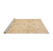 Sideview of Machine Washable Abstract Brown Gold Rug, wshabs3824