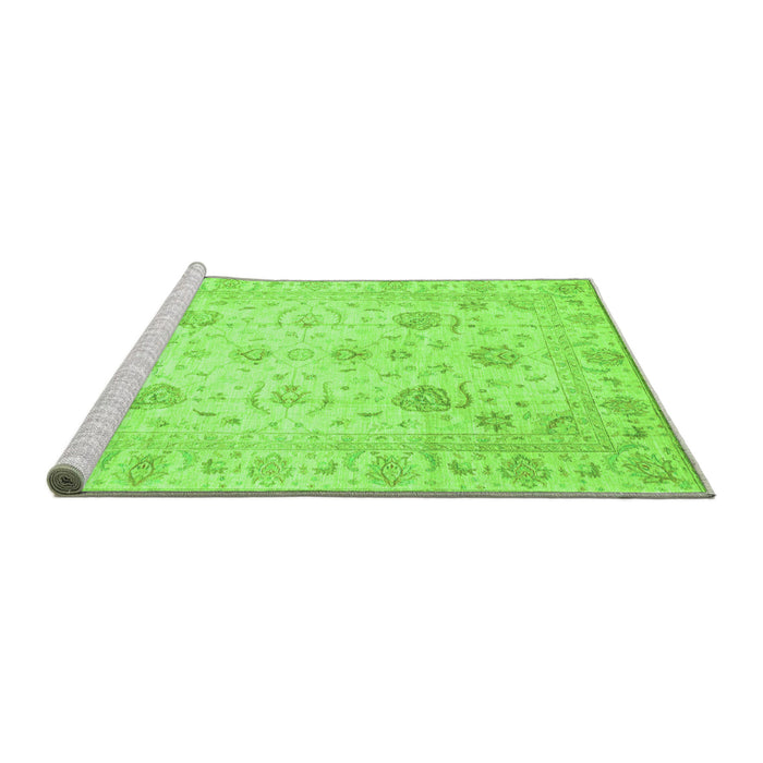 Sideview of Machine Washable Oriental Green Traditional Area Rugs, wshabs3824grn