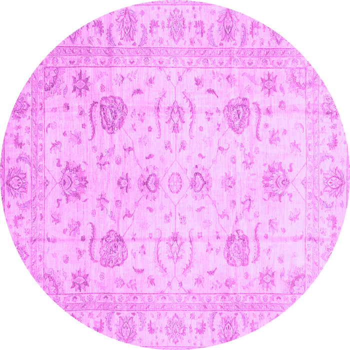 Round Machine Washable Oriental Purple Traditional Area Rugs, wshabs3824pur