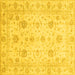 Square Oriental Yellow Traditional Rug, abs3824yw