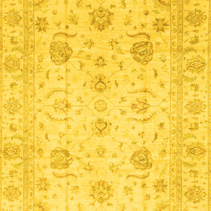 Machine Washable Oriental Yellow Traditional Rug, wshabs3824yw