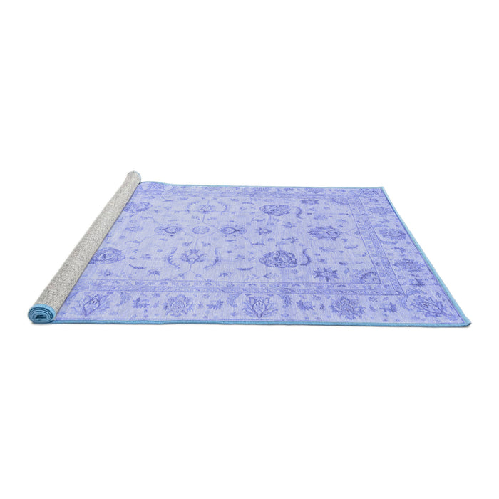 Sideview of Machine Washable Oriental Blue Traditional Rug, wshabs3824blu