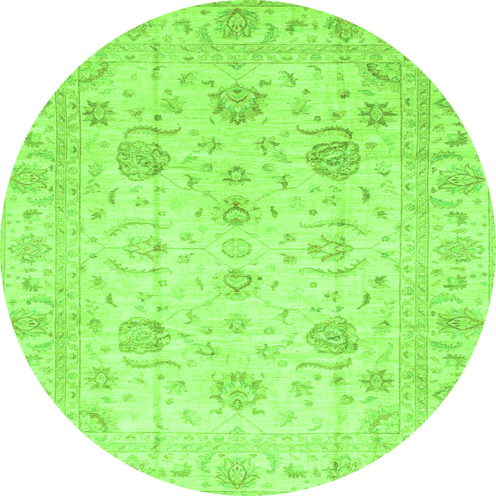 Round Oriental Green Traditional Rug, abs3824grn