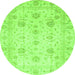 Round Oriental Green Traditional Rug, abs3824grn